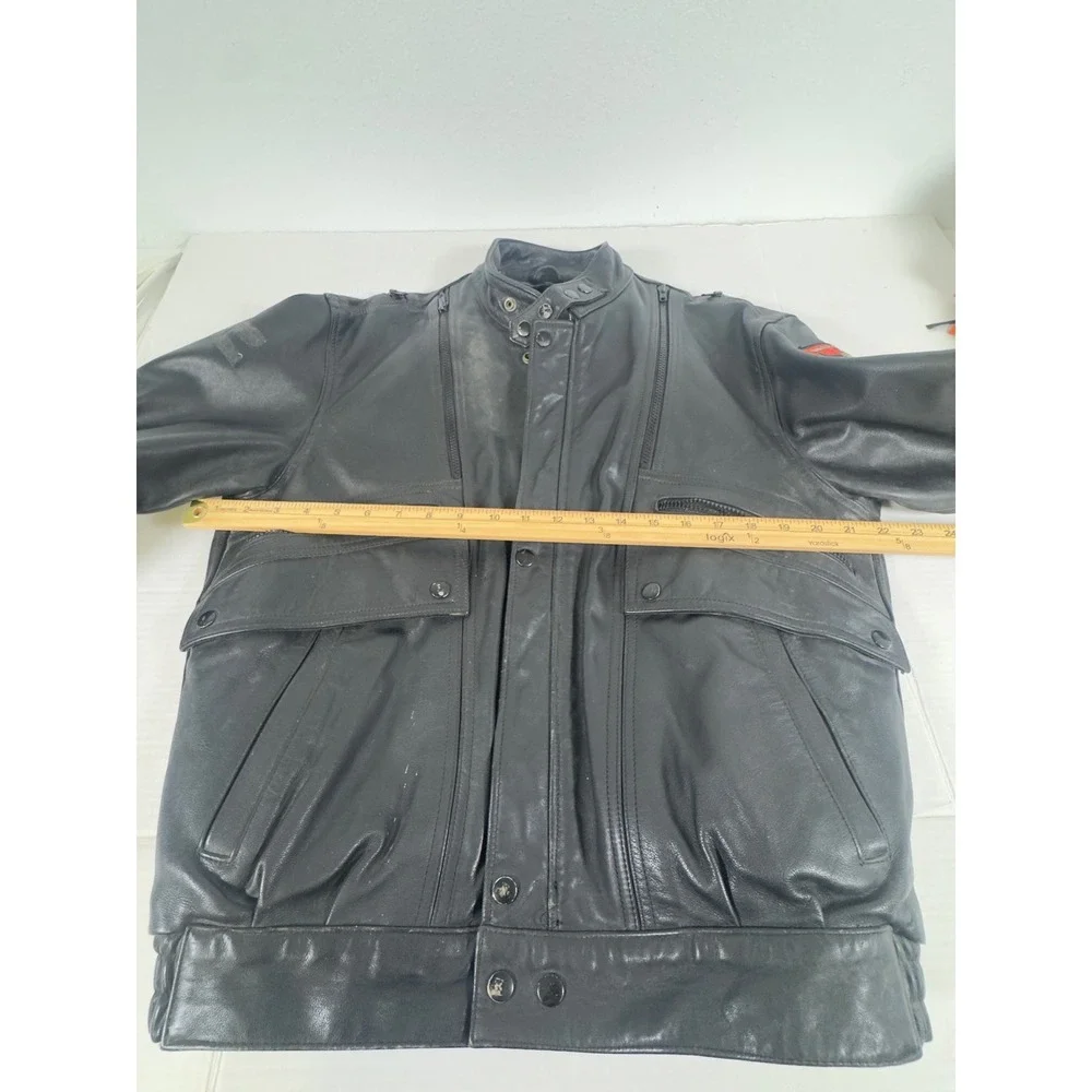 Vintage‎ Hein Gericke Leather Motorcycle Jacket Mens 46 Black 1995 Sturgis
